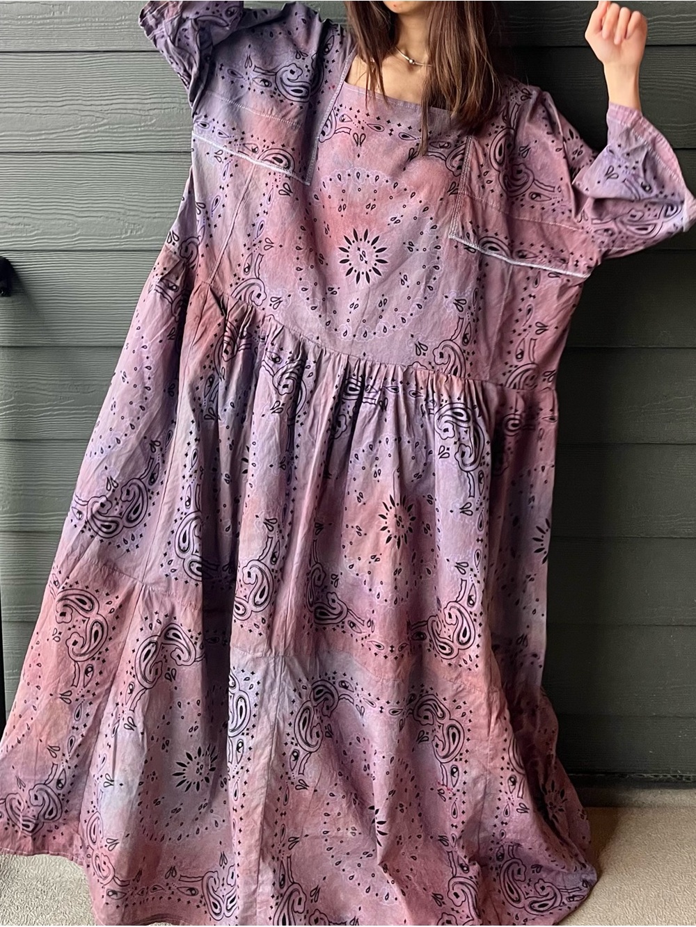 The Briar Witch | Handmade Earthy Rusty Muddy Bandana Dress SKU 06162 Plus Size
